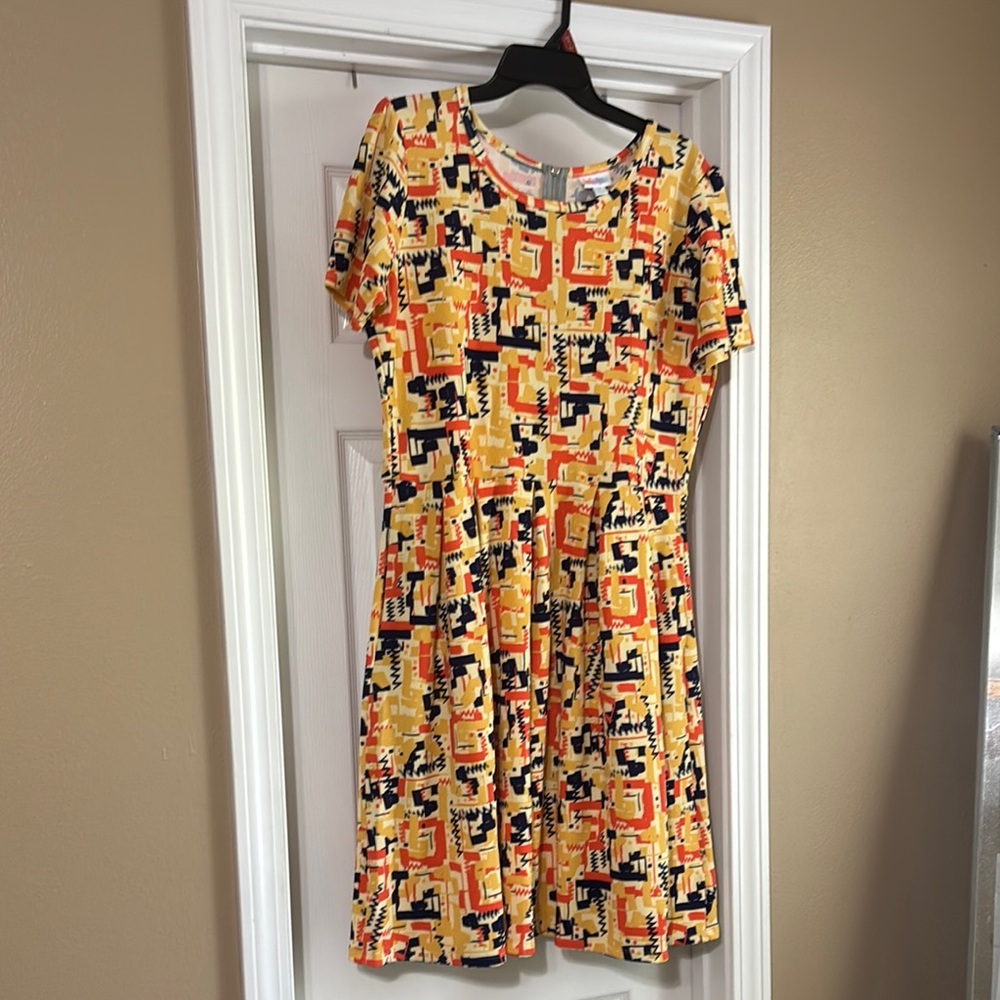 LuLaRoe Colorful Geometric Print Dress